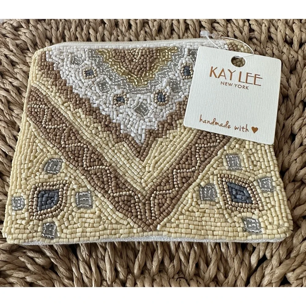 Kay Lee New York‎ Wallet Abstract Beaded Bag Clutch Geometric Art New